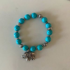 Chicos Turquoise Elephant Stretch Bracelet